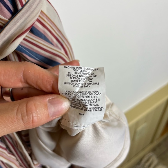 Lily Rose | Striped Off-Shoulder High Low Romper | Size L - Picture 9 of 13